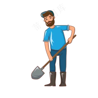 植树节植树的小男孩