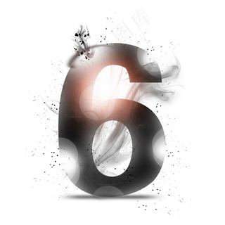 透明水墨艺术数字6 透明水墨艺术数字6