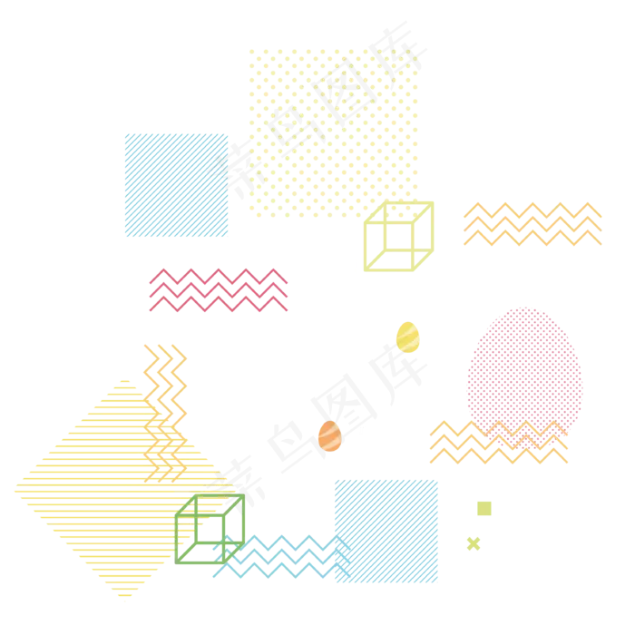 创意孟菲斯图案素材(800X800)eps,ai矢量模版下载