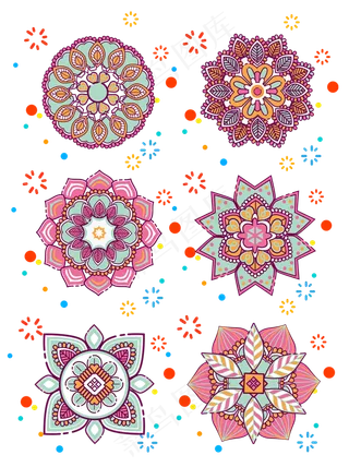 MBE卡通复古手绘花卉植物花朵