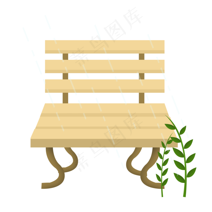 手绘春季排椅植物插画