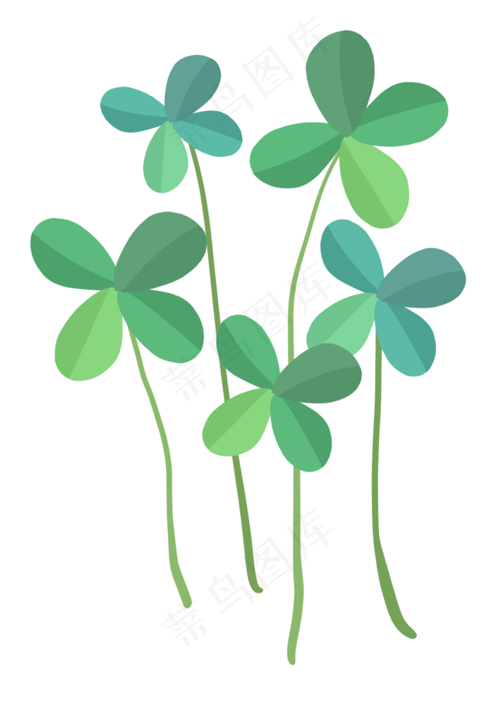 绿色树叶草幸运草(2362X3351(DPI:300))psd模版下载