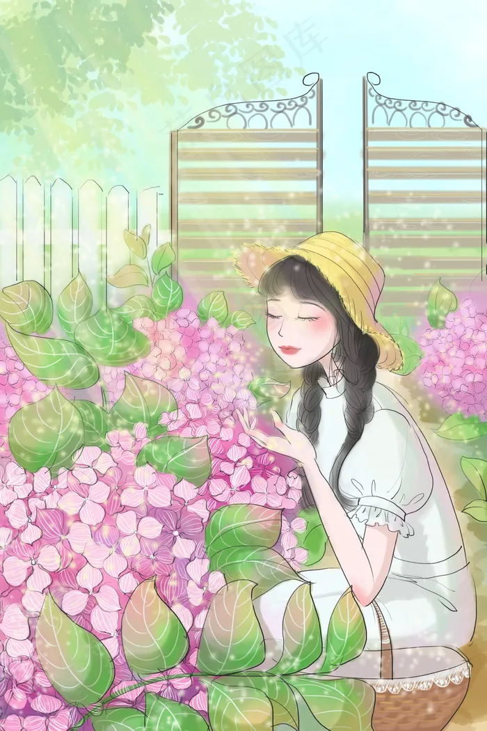 唯美浪漫的绣球花开(3545X5315(DPI:300))psd模版下载