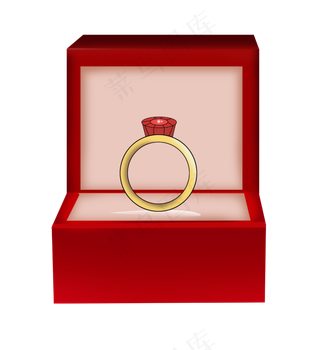 情人节浪漫戒指免抠图