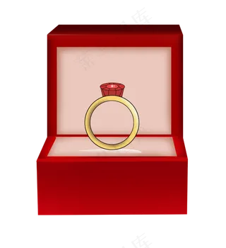 情人节浪漫戒指免抠图
