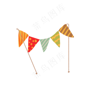 儿童节彩旗卡通手绘