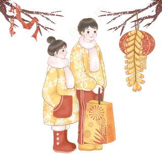 欢度小年之常回家看看,免抠元素