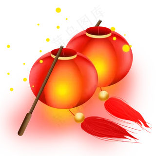 两个红色的灯笼,免抠元素