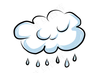 小清新简笔画手绘卡通手绘云朵下,免抠元素