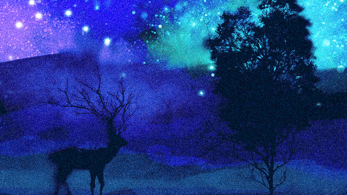 夏季夜空星空唯美意境风景