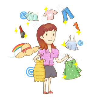 双十一狂欢购物节卡通女孩PNG