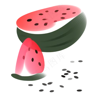 水果西瓜水墨画