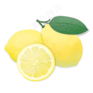 淡雅小清新水果带质感手绘柠檬
