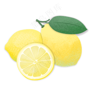 淡雅小清新水果带质感手绘柠檬