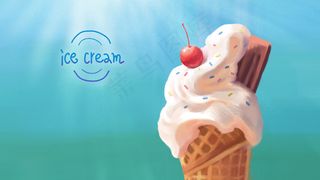 夏日清新冰淇淋甜筒
