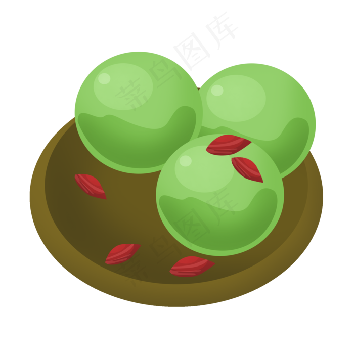 圆形青团装饰插画