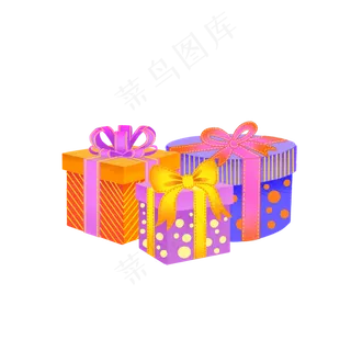 手绘平安夜圣诞节礼物盒精品元素,免抠元素