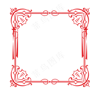 红色复古中国风边框,免抠元素