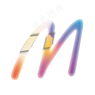 创意卡通渐变字母M