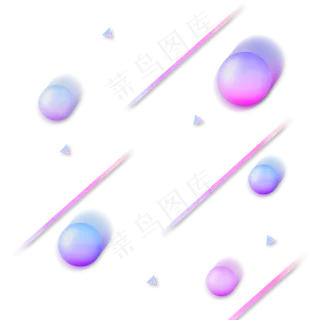 炫酷电商淘宝渐变几何漂浮元素PNG,免抠元素