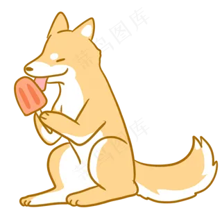 吃冰棍的柴犬
