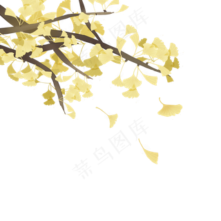银杏树叶子秋古风免扣