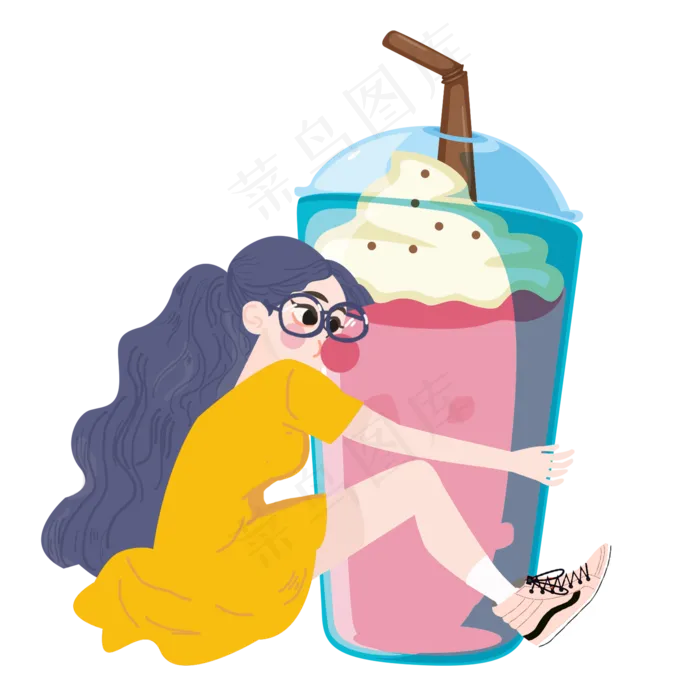 手绘处暑节气装饰素材(2000X2000(DPI:300))psd模版下载