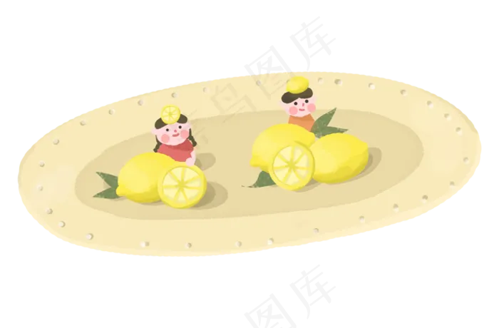 夏季水果柠檬与小孩(3591X2362(DPI:300))psd模版下载