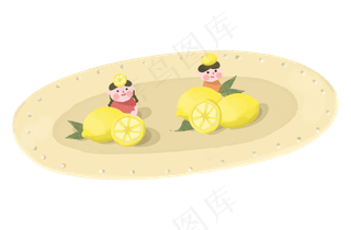 夏季水果柠檬与小孩