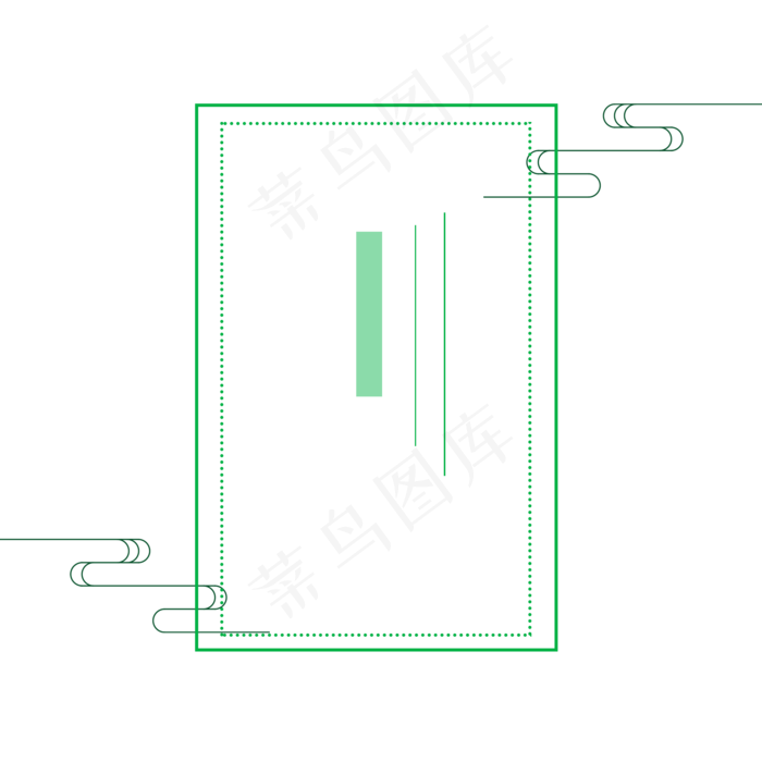 水彩绿色长方形图案