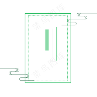水彩绿色长方形图案