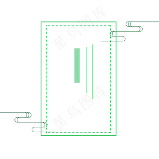 水彩绿色长方形图案