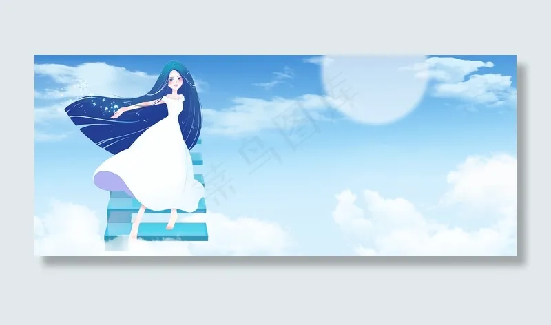唯美文艺插图banner(1920*800px 	       )psd模版下载
