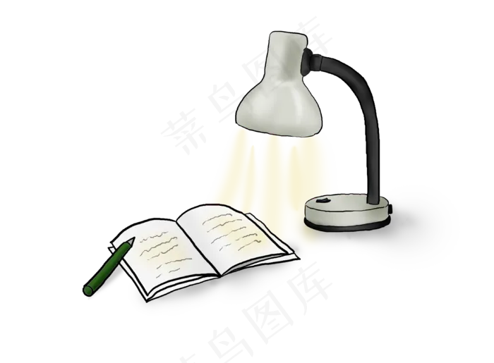 高考季手绘台灯和书(3181X2339(DPI:300))psd模版下载