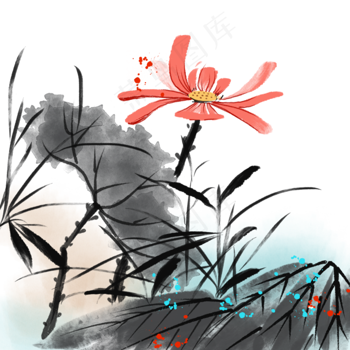 中国风水墨荷花