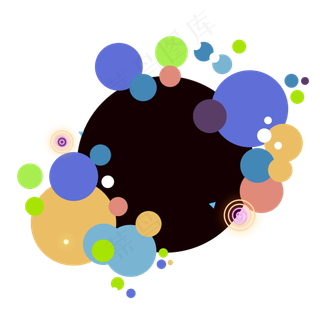 波点圆点彩色圆形彩色金粉几何装