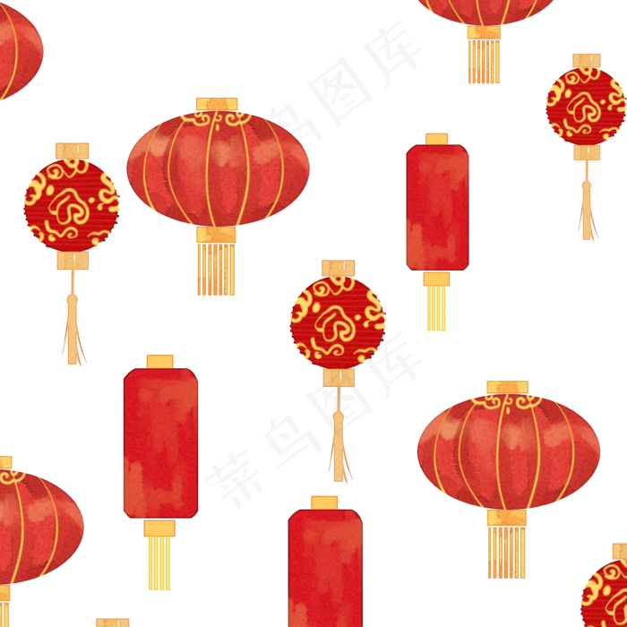 新年红灯笼装饰,免抠元素(2000X2000(DPI:300))psd模版下载