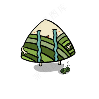 绿色卡通粽子