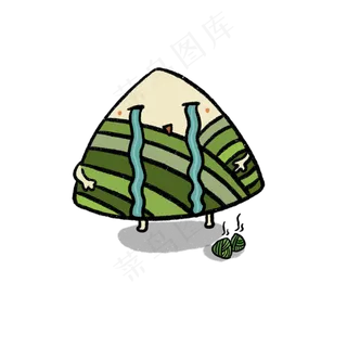 绿色卡通粽子
