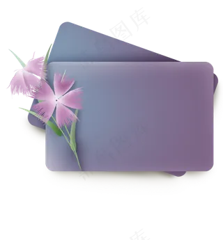 瞿麦花紫色立体文本框