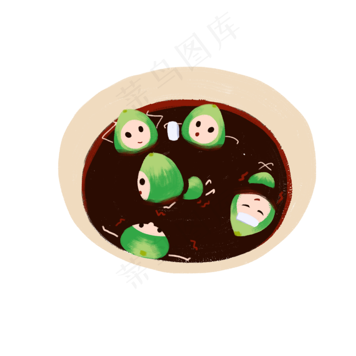 传统节日腊八节拟人腊八蒜手绘插,免抠元素