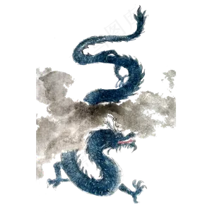 神仙神兽龙王海神中国东方国画水,免抠元素