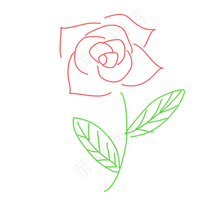 拥抱情人节手绘玫瑰花