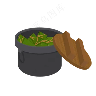 手绘矢量扁平端午粽子,免抠元素