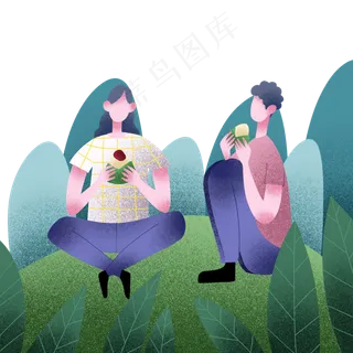 端午节吃粽子情侣