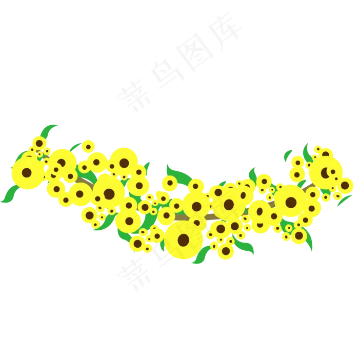 花环绿色春季植物(2000X2000(DPI:300))psd模版下载