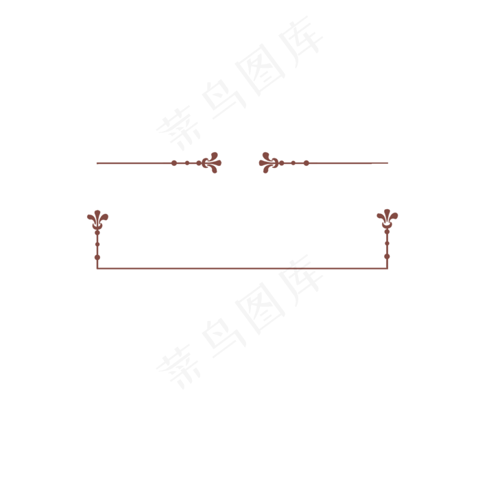 欧式复古咖啡色花纹边框,免抠元素