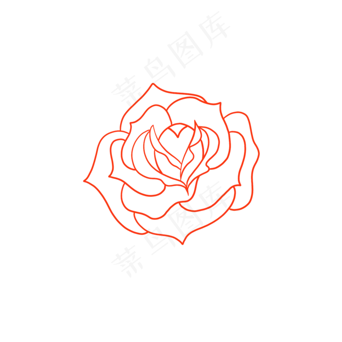 红色玫瑰(2000*2000px 72 dpi )ai矢量模版下载