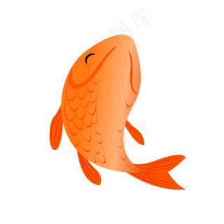 卡通红色的大鲤鱼