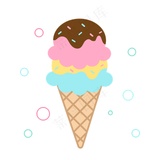 夏季清新可爱冰淇淋